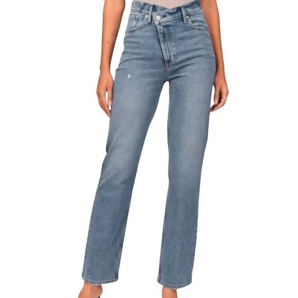 Abercrombie & Fitch Jeans Women's 28 Petite Blue 90s Straight Ultra High Rise - Picture 1 of 5
